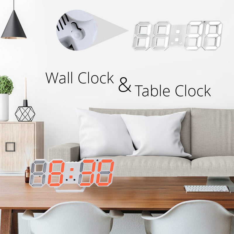 Reloj de pared Digital LED, alarma, fecha, temperatura, retroiluminación automática, mesa de escritorio, decoración del hogar, soporte, relojes colgantes