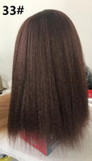 Lydia Afro Kinky Straight U Part Natural Black Color Hair Wig Heat Resistant Synthetic 16-22 Inch Daily Wigs For Women  Ladies