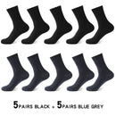 High Quality 10Pair /Lot Men&#39;s  Bamboo Fiber Socks Compression Long Socks Men&#39;s Black Business Casual Male Sock Large Size 38-45