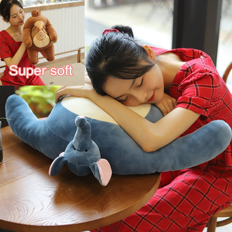 Tiny Head Teddy bear Pillow Stuffed Small Head Big muscle Body Raccoon Frog Elephant Boyfriend Hug Pillow Chair Cushion birthday