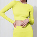 Workout Tops For Women Fitness Sport Yoga Top Knitted Yoga Shirt Seamless Top Long Sleeve Running Sport Shirt Women Sportswear