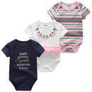 3 PCS/LOT Newborn Baby Clothing 2021 New Fashion Baby Boys Girls Clothes 100% Cotton Baby Bodysuit Short Sleeve Infant Jumpsuit