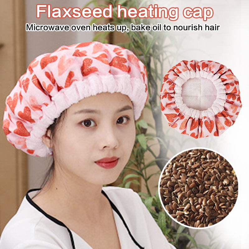 thermo hat for hair beauty and spa Baking oil repair steamer thermal cap Microwave oven heating gorro termico secador keep warm