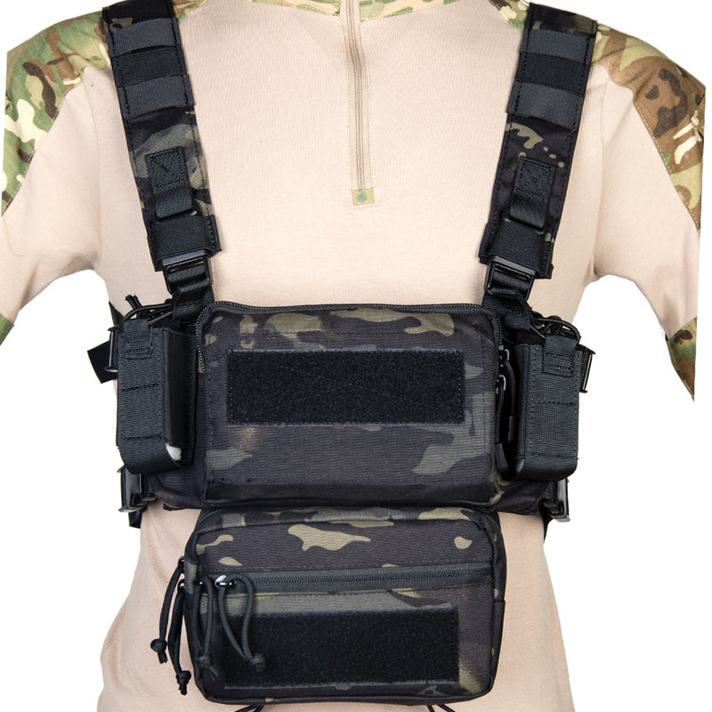 Tactical Micro Chest Rig Modular H Harness D3CR Paquete divertido SACK Pouch Chaleco de combate 5.56 Mag Airsoft