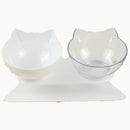 Non-Slip Cat Bowl Transparent Durable Pet Double Bowls With Raised Stand For Cats Dog Food Feeder Drink Water Bowl Pets Supplies