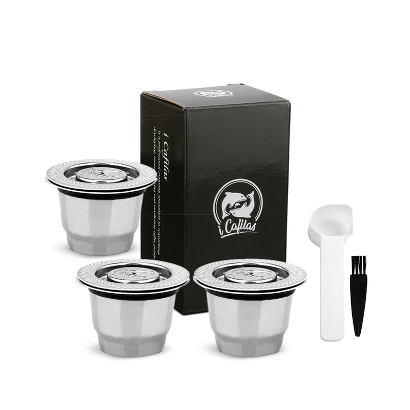 ICafilasCapsule para Nespresso Reutilizable Cápsula recargable Crema Espresso Reutilizable Filtro de café recargable