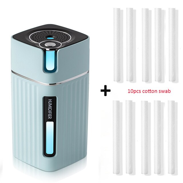 Humidificador de aire USB portátil de 300ML, difusor de agua con luz para el hogar, coche, Humidificador fresco ultrasónico, Mini generador de niebla, nebulizador