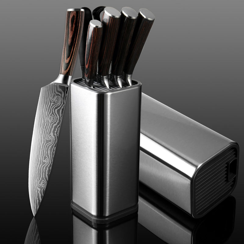 Juego de Chef de cocina XITUO, juego de 4-8 uds, cuchillo de acero inoxidable, soporte para cuchillos Santoku, cuchilla de corte de utilidad, cuchillos para pelar pan, tijeras