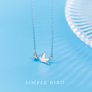 Modian Fashion Real 925 Sterling Silver Cute Sky Bird Necklace Pendants For Women Clear Zircon Chain Silver Charm Fine Jewelry
