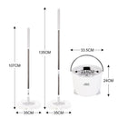 Yocada 360 Spin Adjustable Floor Mop with Cleaning Bucket 2 PCS Microfiber Pads Extended Handle for Hardwood Cleaning Tools