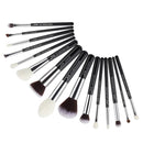 Jessup Makeup Brush set Foundation buffer shader brush 15pcs Black/Rose gold Natural-Synthetic Hair Kисти для Mакияжа