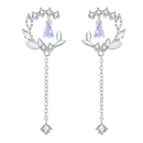 Thaya Versilberte Ohrringe Blau Künstliche Kristallblumen Ohrstecker Mode Ohrring Für Frauen Party Edlen Schmuck Geschenk