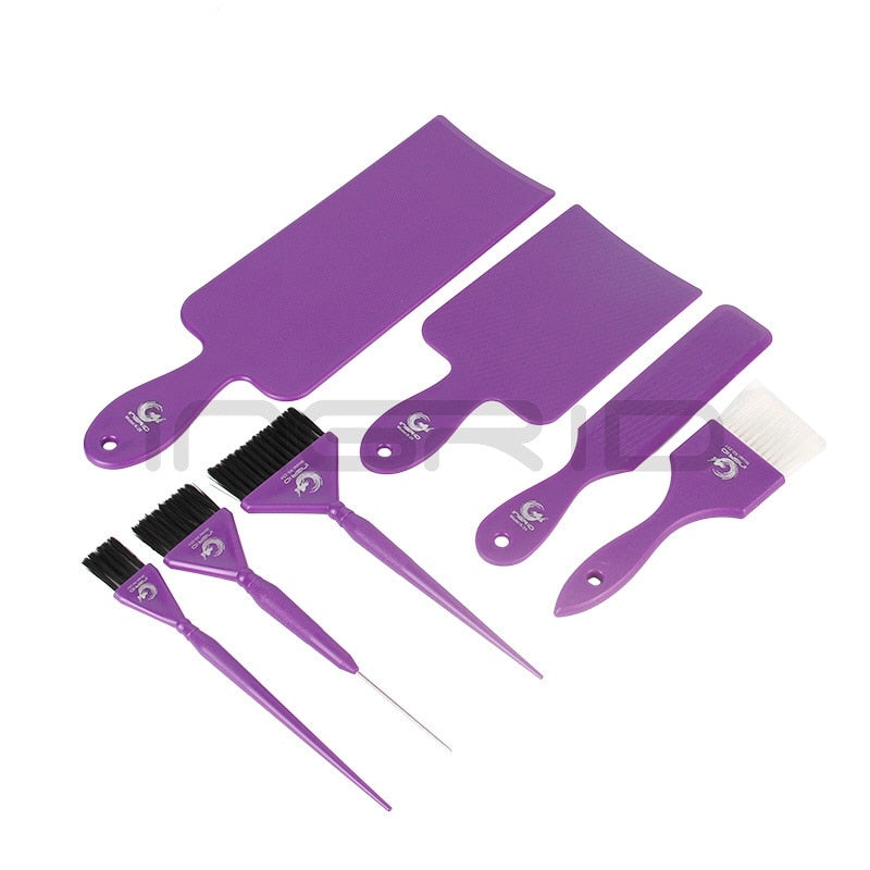 7pcs/set Hair Dye Kit Hair Coloring Brush Board Set Balayage Brush Styling Brush for Salon Dyeing Barber Accessaries