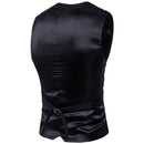 Chaleco de traje negro para Hombre, novedad de 2020, chaleco de vestir ajustado con cuello de pico, esmoquin Formal de negocios para boda, Chaleco para Hombre 6XL