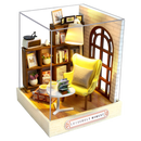 Casa de muñecas muebles Diy miniatura 3D madera Miniaturas casa de muñecas juguetes para niños regalos de cumpleaños Casa gatito diario H013