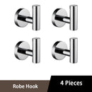 Shining Mirror Bathroom Hardware Set Round Towel Bar Toilet Paper Holder Towel Ring Robe Hook Stainless Steel DIY