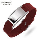 Power ionics antifatigue silicone Titanium ions balance tourmaline germanium charms bracelet wristband bangles Free Lettering