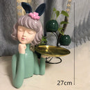 Cute creative Bouquet Girl Ornaments Sculpture Statue gifts Living Room TV cabinet Flower arrangement Modern Home Decoration