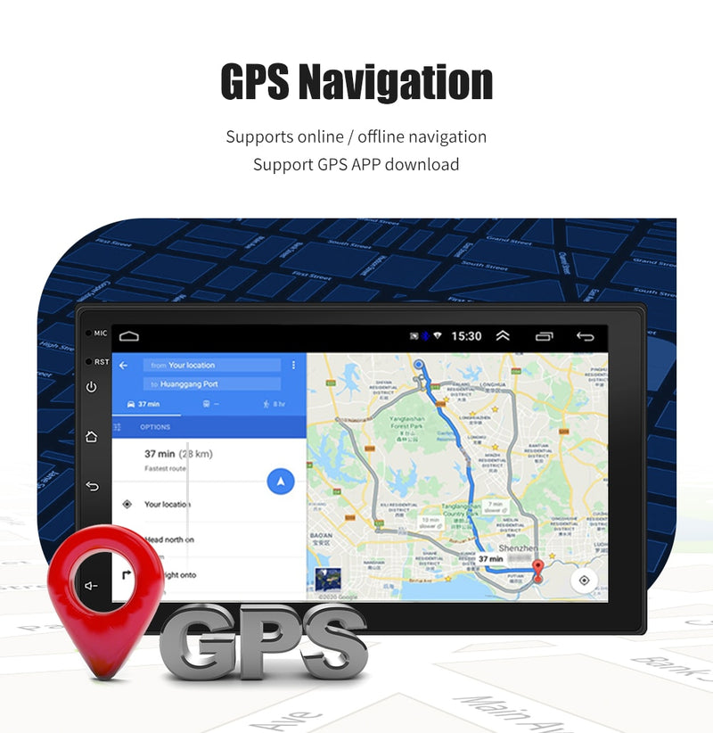 ESSGOO Autoradio 2 Din Android 10 Autoradio Universal 7 Zoll Autoradio RDS Multimedia Player GPS Navigation Touchscreen 2G+16G