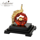 Asklove Gold Phoenix Ornament 3D peacock Statue 24K Gold Foil Decoration Miniature Figurines Desktop Crafts Home Decor Gifts