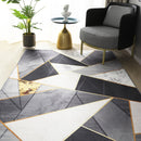 Geometric Carpet for Living Room Velvet Rug Kids Bedroom Bedside Rugs Soft Square Fluffy Carpets Home Sofa Table Decor Mat