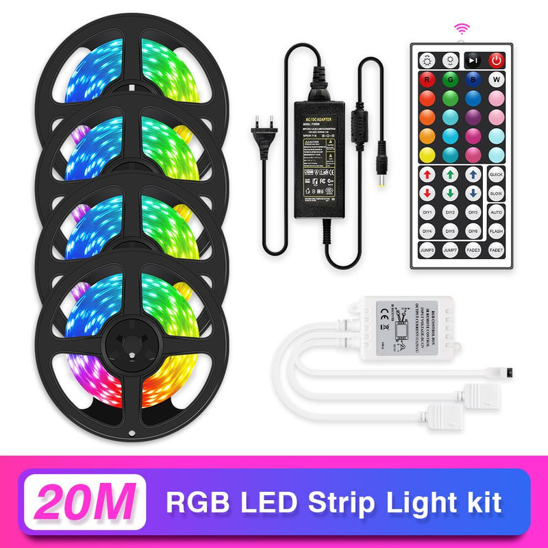 RGB LED Strip Light 5050 Flexible Ribbon LED Light Strip DC12V 5M 10M 20M Remote Full Kit For Living Room / Bed Room / Kitchen