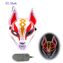 Máscara de zorro japonés con decoración de Anime Expro, máscara de Cosplay con luz Led de neón, máscara Led para fiesta de Halloween, baile, DJ, día de pago, accesorios para disfraces