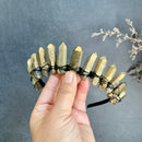 Accesorios de bruja joyería luna wicca mago corona diadema azul oscuro negro diadema regalo