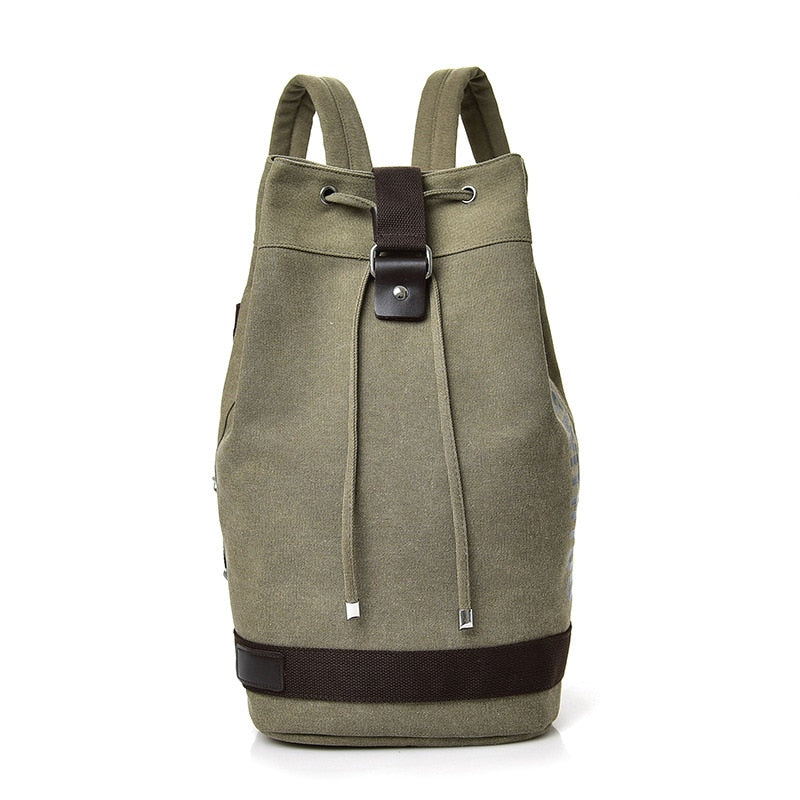 Large Travel Green Backpack Mountaineering Backpack Men Canvas Bucket Shoulder Bags Male Canvas Backpacks Mochila 2022 XA55ZC