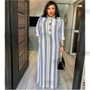 Nuevo vestido de fiesta tradicional Dashiki largo suelto de gasa africana con cuello de camisa a la moda para mujer (CPXF04)