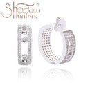 SHADOWHUNTERS Authentic 925 Sterling Silver Move Stones Women Stud Earrings Geometry Silver 925 Trendy Jewelry Making Wholesale