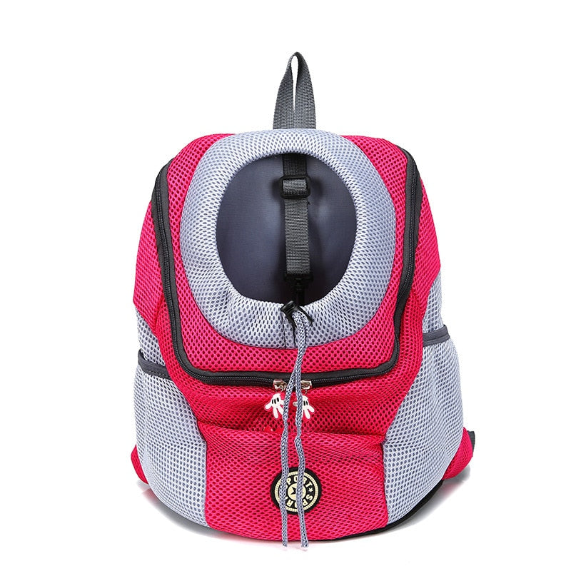 New Out Double Shoulder Portable Travel Backpack Outdoor Pet Dog Carrier Bag Pet Dog Front Bag Mesh Backpack Head