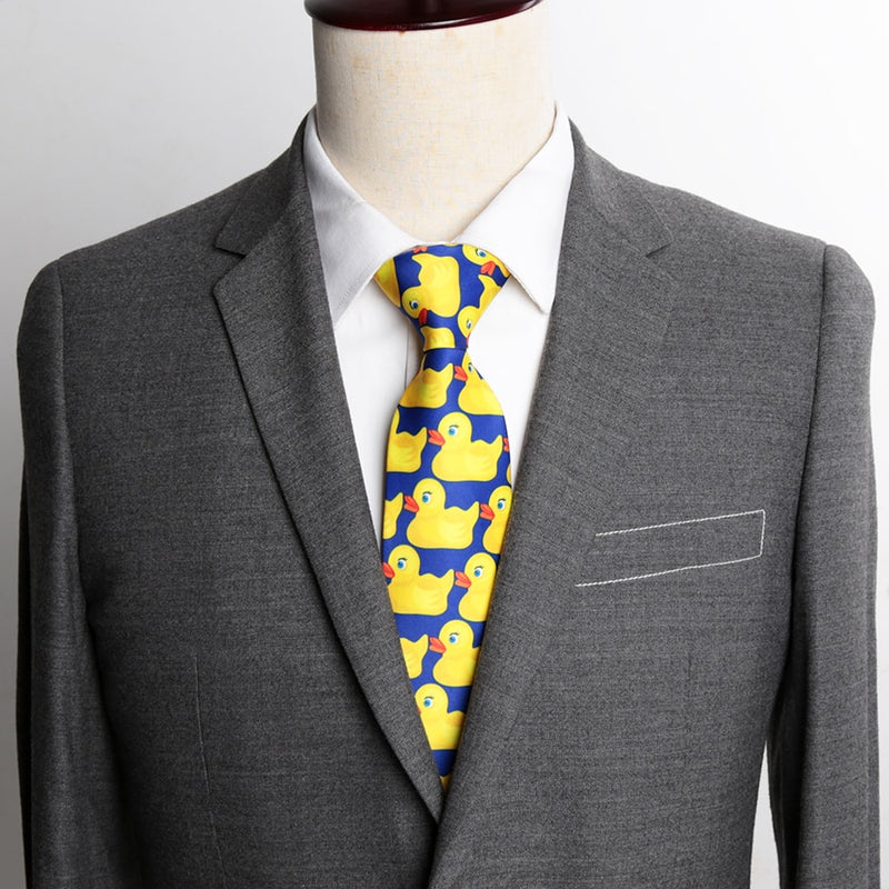 Gelbe Gummi-Enten-Krawatte für Herren, Mode-Krawatte aus der heißen TV-Show „How I Met Your Mother“, 8 cm breite Fliege, Männergeschenke