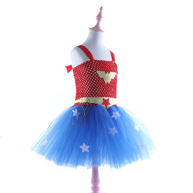 Wonder Girl Costume Dress Superhero Costume Children Halloween Costume for Kids