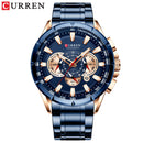 CURREN Sport Watches Men‘s Luxury Brand Quartz Clock Stainless Steel Chronograph Big Dial Wristwatch with Date Relogio Masculino