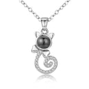 Custom Couples Photo Pendant Necklaces 100 Languages I Love You Necklace Projection Memory Lovers Jewelry