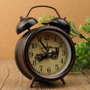 Vintage Night Light Alarm Clock European Retro Metal Alarm Clock Bedside Mute Needle Table Clock Gets Bed Ringing Bell