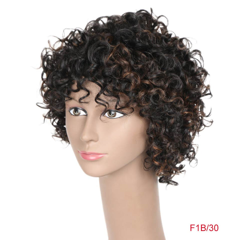 Rebecca Short Loose Curly Wigs For Black Women Brazilian Remy Bouncy Curly Human Hair Wigs Short Wig Blond Red Cosplay Full Wig