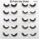 Visofree 30/40/100 Pairs Lashes Bulk Mink Eyelashes 3D Mink False Eyelashes 100% Cruelty-free Dramatic Eyelashes 25mm 5D Lashes