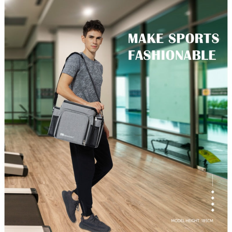 DENUONISS nuevo diseño Fitness almuerzo bolsa adultos hombres/mujeres bolsa aislada portátil hombro Picnic bolsa térmica de frutas para el trabajo