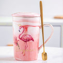 Luxury Flamingo Ceramic Marble Coffee Mugs Milk and Tea Porcelain Cup Packed With Gift Box for Lover Wedding Couples