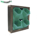 Kreative dekorative Hängetöpfe Hydrokultur Holz Blumenkasten Fotorahmen Blumentopfhalter Vertikale Gartenwand Kunststoff Pflanzer