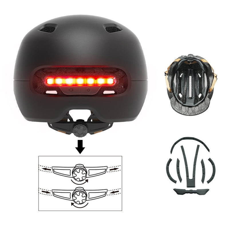 Smart4u City Urban Helm Sport Erwachsene Radfahren Smart Signal Light CPSC/RoHS/EN1078/GB Zertifizierung Bremssensor Lampe Gewicht 370g