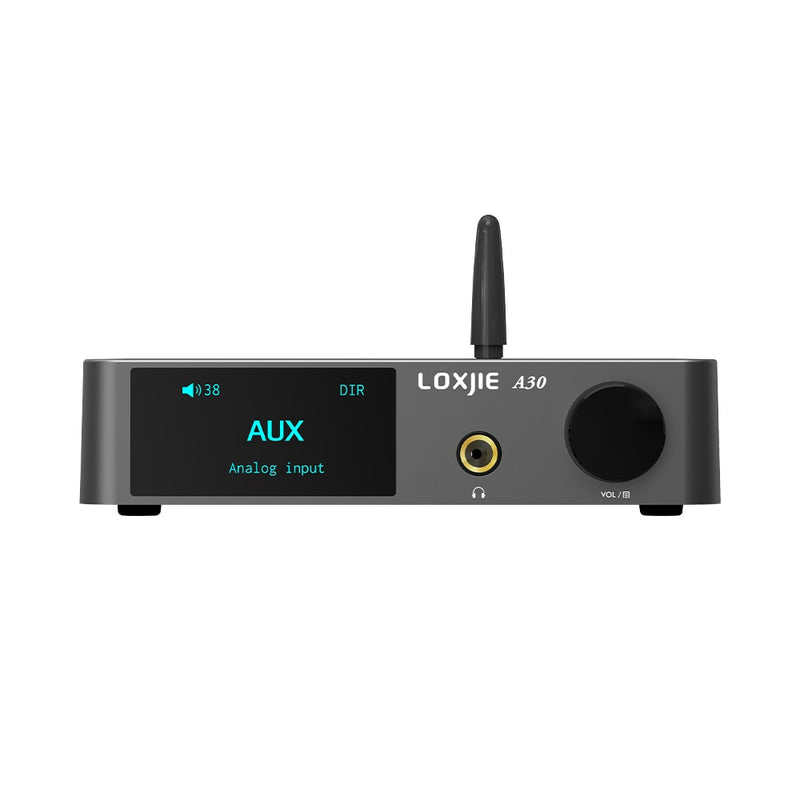 Amplificador de potencia de Audio estéreo de escritorio LOXJIE A30 y amplificador de auriculares compatible con APTX Bluetooth 5,0 ESS DAC Chip con Control remoto