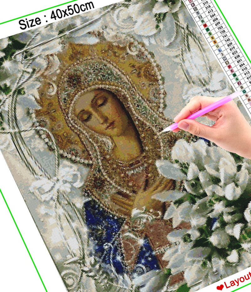 HOMFUN cuadrado completo/taladro redondo 5D DIY diamante pintura "figura religiosa" 3D bordado punto de cruz 5D decoración del hogar A30044