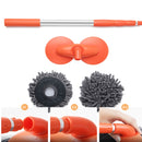 Double Brush Head Rotating Car Wash Mop Three-Section Telescopic Mop Roof Window Cleaning Maintenance Auto Supplies Accessories