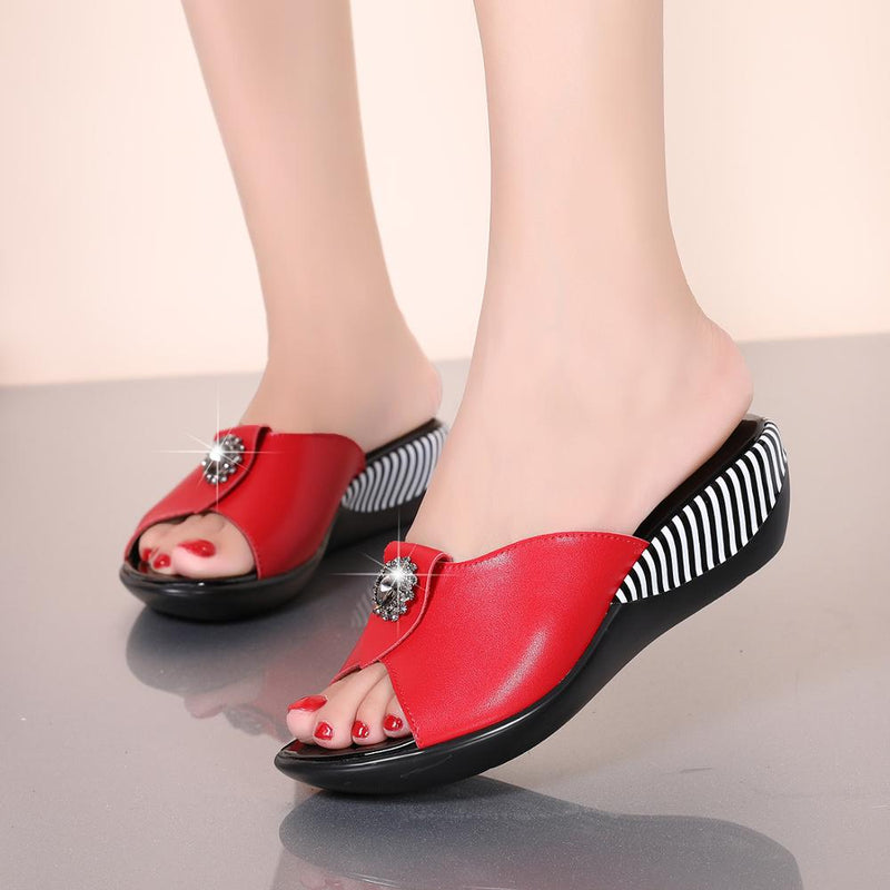 GKTINOO 2022 Summer Platform Flip Flops Fashion Beach Shoes Woman Anti-slip Genuine Leather Sandals Women Slippers Shoe