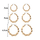 Statement Sliver/Gold Color Big Bamboo Circle Hoop Earrings For Women Hip Hop Large Celebrity Basketball Wives Earrings Hoops