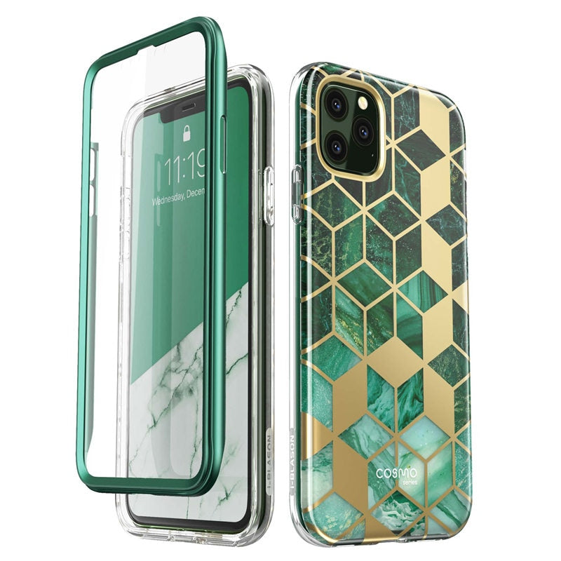 i-Blason For iPhone 11 Pro Max Case 6.5 inch (2019) Cosmo Full-Body Glitter Marble Bumper Case with Built-in Screen Protector