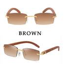 2022 Vintage randlose Sonnenbrille für Herren Mode quadratische Gläser Luxus Oculos De Sol Masculino Zonnebril Heren Lunette De Soleil